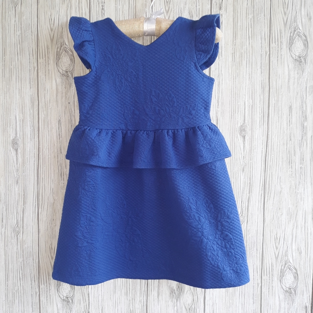 Janie And Jack Royal Blue Ruffle Dress Size 4 NWT